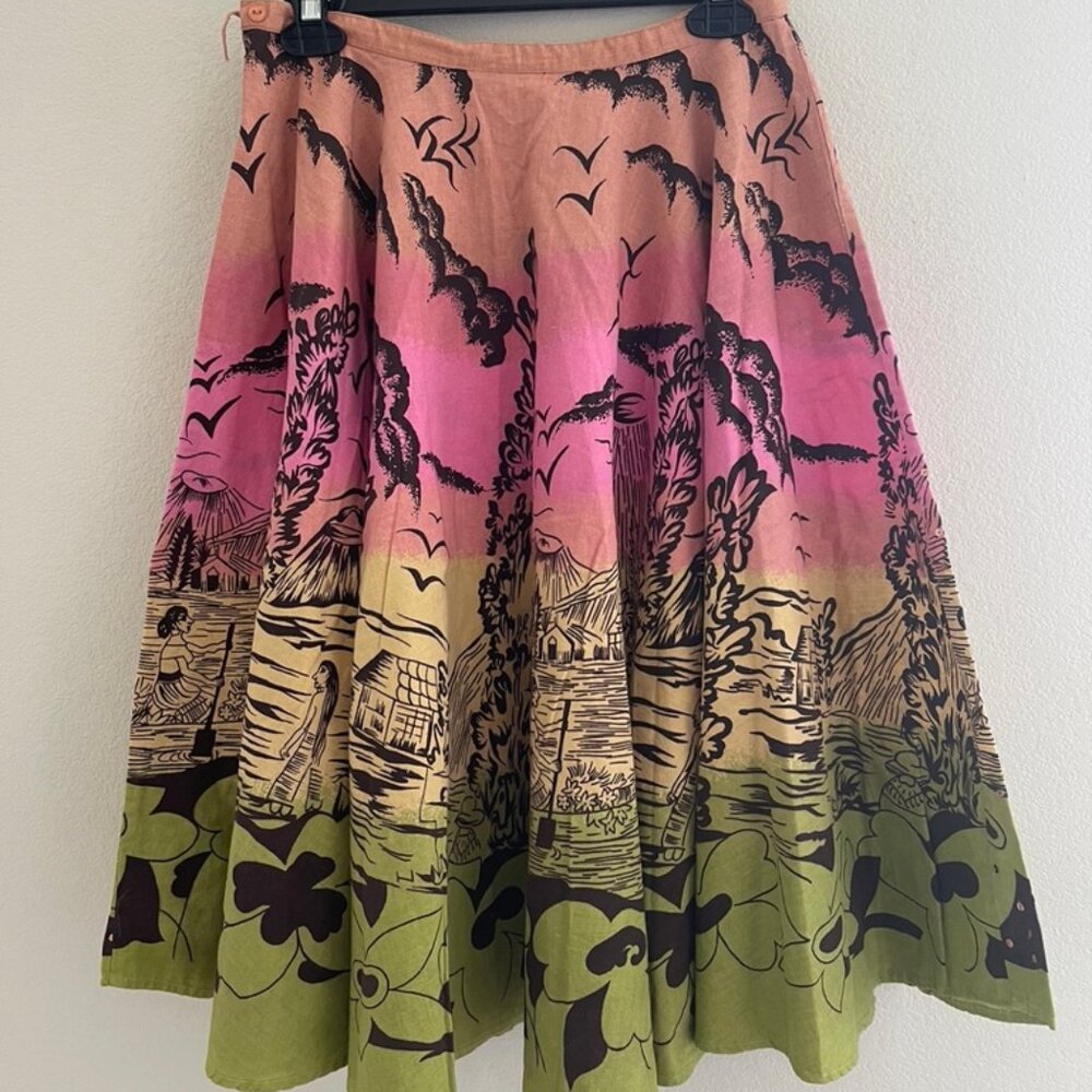 Millenium Multi-Colored 100% Cotton Swing Skirt W… - image 1